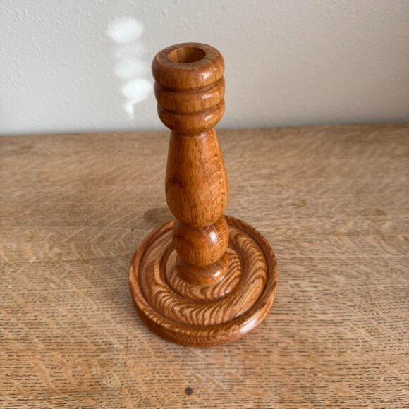 Solid Wood Taper Candle Holder, Rustic Decorative Accent, Primitive Home Decor - Picture 3 of 5